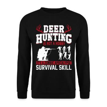 Buck Deer Hunting Hunter Zombie - Unisex Pullover - Schwarz - Vorne - Alina (178cm) & Michal (187cm)