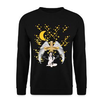 Croix céleste Ange Ciel au-delà de la mort - Sweat-shirt Unisexe - noir - Devant - Alina (178cm) & Michal (187cm)