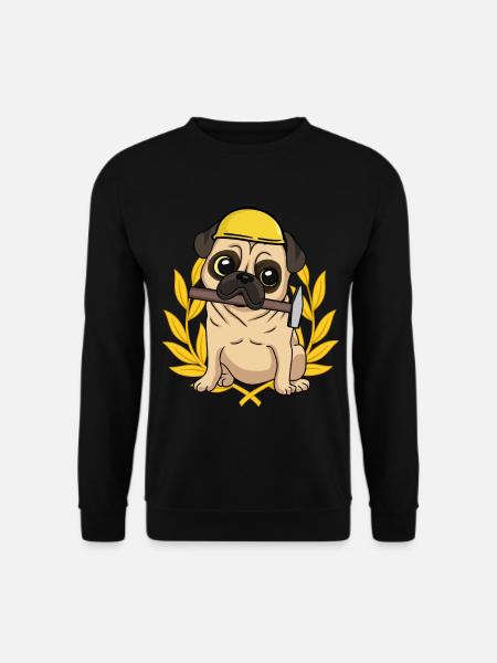 Baustelle Meister Handwerk Gewerbe Berufe Job Hund - Unisex Pullover - Schwarz