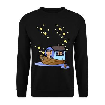 Ahoi Rowing Boat Boat Paddle Boat Sailboat Maritime - Unisex Sweatshirt - black - Front - Alina (178cm) & Michal (187cm)