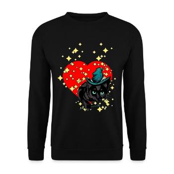 La gueule de bois magique de l’amour de la Saint-Valentin évoque la gueule de bois - Sweat-shirt Unisexe - noir - Devant - Alina (178cm) & Michal (187cm)