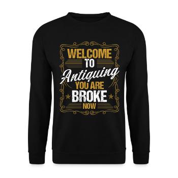 Antique Collecting broke now Treasure Hunter - Unisex Pullover - Schwarz - Vorne - Alina (178cm) & Michal (187cm)