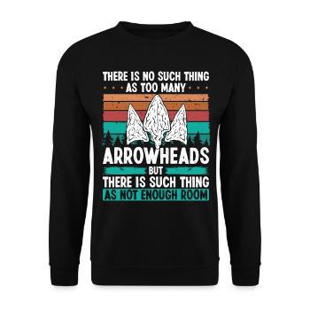 Arrowhead Hunting Vintage Flintknapper Artifact - Unisex Pullover - Schwarz - Vorne - Alina (178cm) & Michal (187cm)