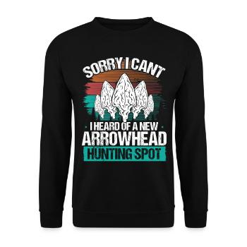 Arrowhead Hunting Sorry I cant Funny ArtifactArrow - Unisex Pullover - Schwarz - Vorne - Alina (178cm) & Michal (187cm)