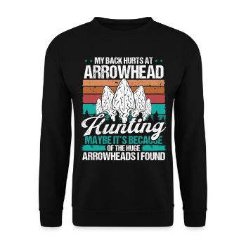 Arrowhead Chasse Humour Blessure au dos Chirurgie Drôle - Sweat-shirt Unisexe - noir - Devant - Alina (178cm) & Michal (187cm)