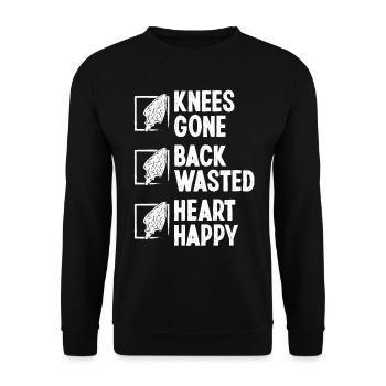Arrowhead Chasse Humour Genou Blessure au dos - Sweat-shirt Unisexe - noir - Devant - Alina (178cm) & Michal (187cm)