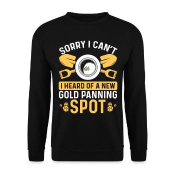 Gold Panning Spot Panner Digging for Gold - Unisex Pullover - Schwarz - Vorne - Alina (178cm) & Michal (187cm)