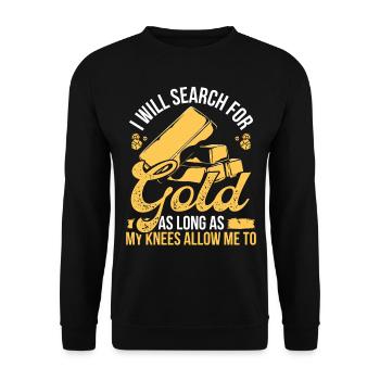 Gold Prospector Knee Injury Replacement Miner - Unisex Pullover - Schwarz - Vorne - Alina (178cm) & Michal (187cm)