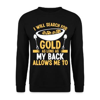Gold Prospector Back Injury Replacement Miner - Unisex Pullover - Schwarz - Vorne - Alina (178cm) & Michal (187cm)