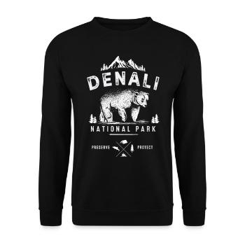 Alaska Gift USA Nature Bear Denali Grizzly Forest - Sweat-shirt Unisexe - noir - Devant - Alina (178cm) & Michal (187cm)
