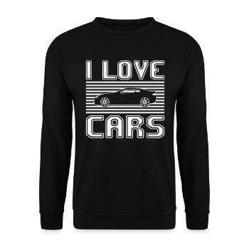 J’adore les voitures - Sweat-shirt Unisexe - noir - Devant - Alina (178cm) & Michal (187cm)