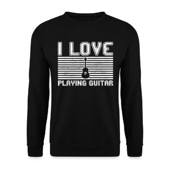 J’adore jouer de la guitare - Sweat-shirt Unisexe - noir - Devant - Alina (178cm) & Michal (187cm)