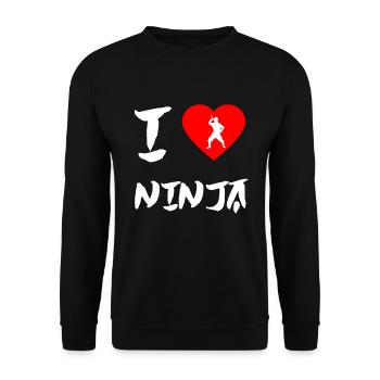 Ninja - Unisex Pullover - Schwarz - Vorne - Alina (178cm) & Michal (187cm)