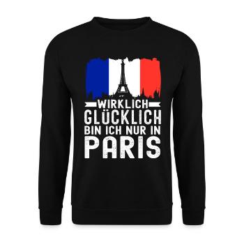 Frankreich Flagge France Paris Marseille French - Unisex Pullover - Schwarz - Vorne - Alina (178cm) & Michal (187cm)
