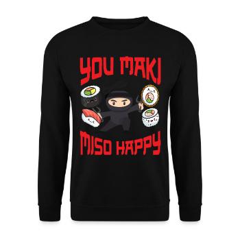 Ninja Gift Karate Ninjutsu Judo Samurai Japan - Unisex Sweatshirt - black - Front - Alina (178cm) & Michal (187cm)