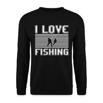 I love fishing - Unisex Sweatshirt - black - Front - Alina (178cm) & Michal (187cm)
