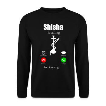 Shisha Tshirt Men Women's Hookah Pipe - Unisex Sweatshirt - black - Front - Alina (178cm) & Michal (187cm)