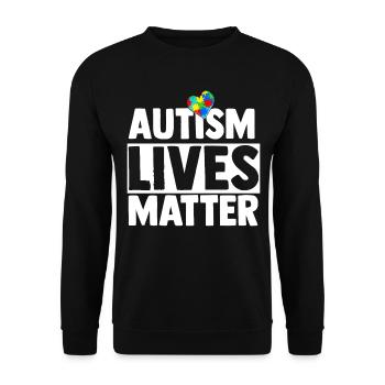 Autism Gift Autistic Asperger ADHD Autism - Unisex Sweatshirt - black - Front - Alina (178cm) & Michal (187cm)