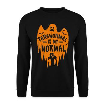 Halloween Costume Ghost Monster Spooky Skull Zombie - Unisex Sweatshirt - black - Front - Alina (178cm) & Michal (187cm)