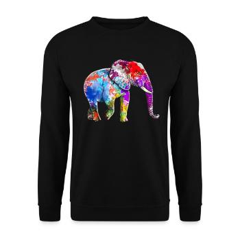 Elephant - Unisex Sweatshirt - black - Front - Alina (178cm) & Michal (187cm)