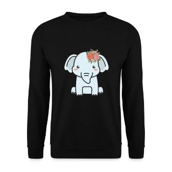 Elephant Elephant Elephant Proboscis Zoo Circus - Unisex Sweatshirt - black - Front - Alina (178cm) & Michal (187cm)