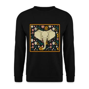 Elephant Gift For Proboscis Africa Wilderness Zoo - Unisex Sweatshirt - black - Front - Alina (178cm) & Michal (187cm)