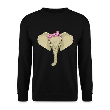 Elephant Gift For Proboscis Africa Wilderness Zoo - Unisex Sweatshirt - black - Front - Alina (178cm) & Michal (187cm)