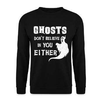 Halloween Tshirt Halloweenparty Mörder Killer Tod - Unisex Pullover - Schwarz - Vorne - Alina (178cm) & Michal (187cm)