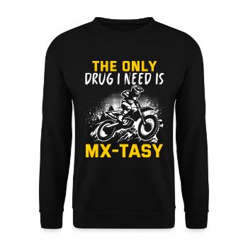 Motocross Geschenk Für Enduro Supermoto Dirt Bike - Unisex Pullover - Schwarz - Vorne - Alina (178cm) & Michal (187cm)