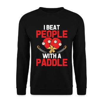 Tennis de table Tennis de table Tennis De table Cadeau Ping Pong - Sweat-shirt Unisexe - noir - Devant - Alina (178cm) & Michal (187cm)