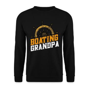 Boat Captain Boater Boat Captain Boat Shirt - Unisex Sweatshirt - black - Front - Alina (178cm) & Michal (187cm)