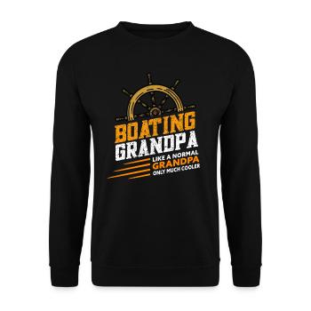 Boat Captain Boater Boat Captain Boat Shirt - Unisex Sweatshirt - black - Front - Alina (178cm) & Michal (187cm)