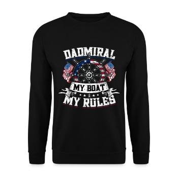 Boat Captain Boater Boat Captain Boat Shirt - Unisex Sweatshirt - black - Front - Alina (178cm) & Michal (187cm)