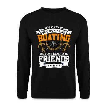 Boat Captain Boater Boat Captain Boat Shirt - Unisex Sweatshirt - black - Front - Alina (178cm) & Michal (187cm)
