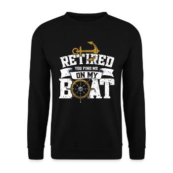 Boat Captain Boater Boat Captain Boat Shirt - Unisex Sweatshirt - black - Front - Alina (178cm) & Michal (187cm)