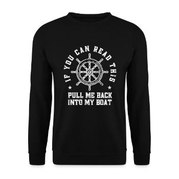 Boat Captain Boater Boat Captain Boat Shirt - Unisex Sweatshirt - black - Front - Alina (178cm) & Michal (187cm)