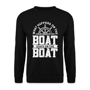 Boat Captain Boater Boat Captain Boat Shirt - Unisex Sweatshirt - black - Front - Alina (178cm) & Michal (187cm)