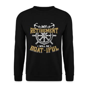 Boat Captain Boater Boat Captain Boat Shirt - Unisex Sweatshirt - black - Front - Alina (178cm) & Michal (187cm)