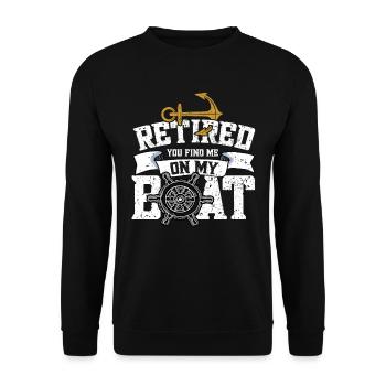 Boat Captain Boater Boat Captain Boat Shirt - Unisex Sweatshirt - black - Front - Alina (178cm) & Michal (187cm)