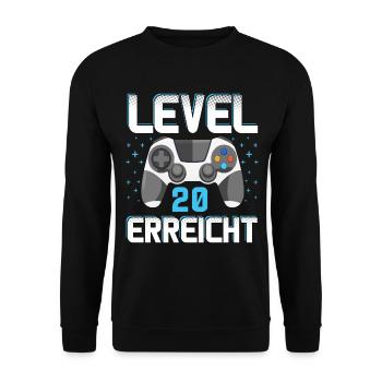 Level 20 Erreicht Gamer - Unisex Pullover - Schwarz - Vorne - Alina (178cm) & Michal (187cm)