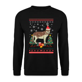 Wolf Ugly Cadeau de Noël Noël Noël - Sweat-shirt Unisexe - noir - Devant - Alina (178cm) & Michal (187cm)