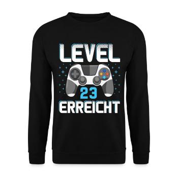 Level 23 Erreicht Gamer - Unisex Pullover - Schwarz - Vorne - Alina (178cm) & Michal (187cm)