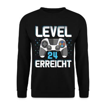 Level 24 Erreicht Gamer - Unisex Pullover - Schwarz - Vorne - Alina (178cm) & Michal (187cm)