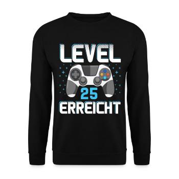 Level 25 Erreicht Gamer - Unisex Pullover - Schwarz - Vorne - Alina (178cm) & Michal (187cm)