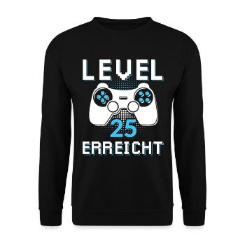 Level 25 Erreicht Gamer - Unisex Pullover - Schwarz - Vorne - Alina (178cm) & Michal (187cm)