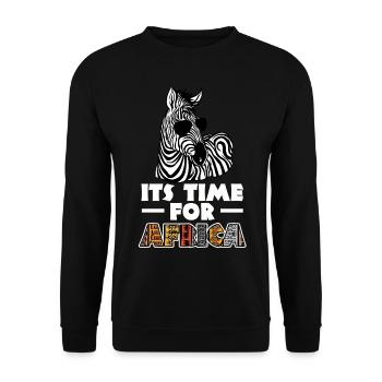 Tshirt zèbre en Afrique Horse Safari - Sweat-shirt Unisexe - noir - Devant - Alina (178cm) & Michal (187cm)