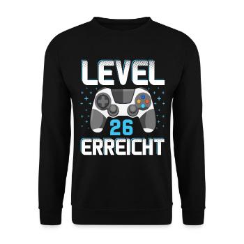Level 26 Erreicht Gamer - Unisex Pullover - Schwarz - Vorne - Alina (178cm) & Michal (187cm)