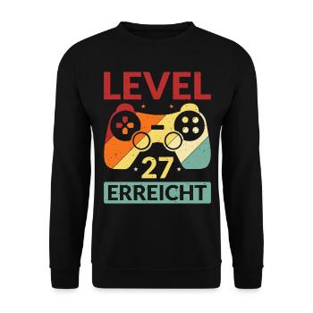 Level 27 Erreicht Gamer - Unisex Pullover - Schwarz - Vorne - Alina (178cm) & Michal (187cm)