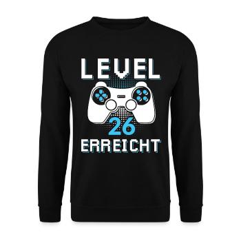 Level 26 Erreicht Gamer - Unisex Pullover - Schwarz - Vorne - Alina (178cm) & Michal (187cm)