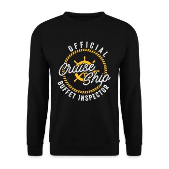 Lustiges Kreuzfahrtschiff Buffet Inspektor - Unisex Pullover - Schwarz - Vorne - Alina (178cm) & Michal (187cm)